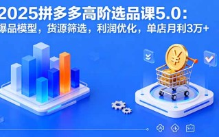 2025拼多多高阶选品课5.0：爆品模型，货源筛选，利润优化，单店月利3万+