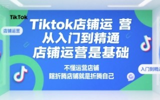 Tiktok店铺运营从入门到精通，店铺运营是基础，不懂运营店铺，瞎折腾店铺就是折腾自己