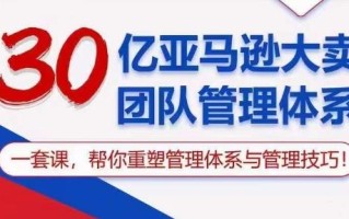 30亿亚马逊大卖团队管理体系，一套课，帮你重塑管理体系与管理技巧