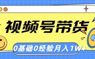 视频号轻创业带货，零基础，零经验，月入1w+