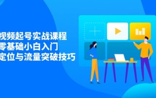 短视频起号实战课程，零基础小白入门，掌握定位与流量突破技巧