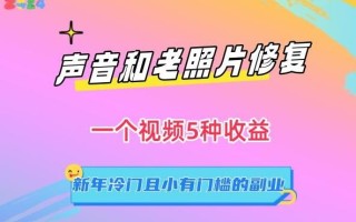 声音和老照片修复，一个视频5种收益，新年冷门且小有门槛的副业【揭秘】