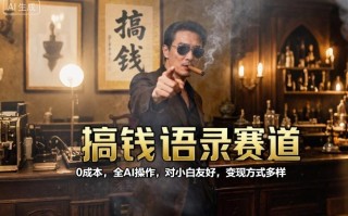搞钱语录赛道，0成本，全AI操作，对小白友好，变现方式多样