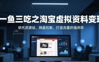 一鱼三吃之淘宝虚拟资料变现，依托资源站、网盘拉新，打造流量的强闭环