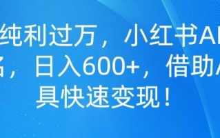 单号纯利过万，小红书AI国学起名，日入600+，借助AI工具快速变现
