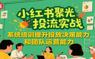 小红书聚光投流实战，系统学习提升投放决策能力和团队运营能力