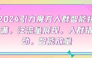 2024引力魔方人群智能拉满，​泛流量展现，人群撬动，智能放量