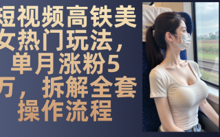 短视频高铁美女热门玩法，单月涨粉5万，拆解全套操作流程