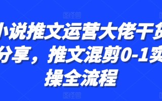 小说推文运营大佬干货分享，推文混剪0-1实操全流程