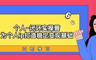 个人闭环实操营：个人ip打造稳定变现基础，带你落地个人的商业变现课