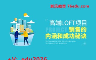 高端LOFT项目销售的内涵和成功秘诀（5集） mp4高清无水印视频教程网盘免费下载