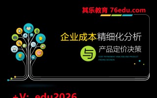 企业成本精细化分析与产品定价决策（3集） mp4高清无水印视频教程网盘免费下载