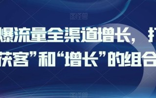引爆流量全渠道增长，打好“获客”和“增长”的组合拳