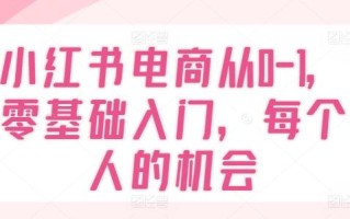 小红书电商从0-1，零基础入门，每个人的机会