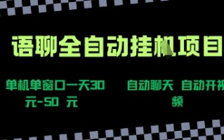 语聊自动视频自动聊天项目全新玩法，单机单窗口一天30-50+，新手看完直接上手【揭秘】