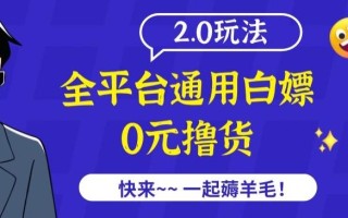 外面收费2980的全平台通用白嫖撸货项目2.0玩法【仅揭秘】