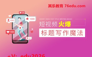 短视频火爆标题写作魔法 mp4高清无水印视频教程网盘免费下载
