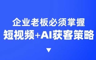 企业短视频AI获客霸屏流量课，6步短视频+AI突围法，3大霸屏抢客策略