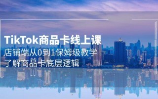(9843期)Tk商品卡线上课，店铺端从0到1保姆级教学，了解商品卡底层逻辑(20节)