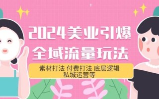 (9867期)2024美业-引爆全域流量玩法，素材打法 付费打法 底层逻辑 私城运营等(31节)