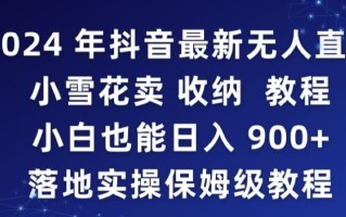 2024年抖音最新无人直播小雪花卖收纳教程，小白也能日入900+落地实操保姆级教程【揭秘】