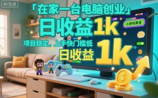 在家一台电脑创业，小游戏赛道，项目稳定，上手快门槛低，日收益1k+【揭秘】