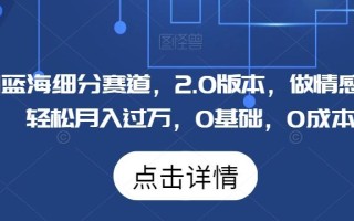 Soul蓝海细分赛道，2.0版本，做情感掘金，轻松月入过万，0基础，0成本