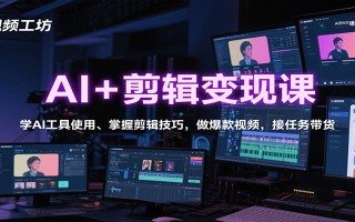 AI+剪辑变现课：学AI工具使用、掌握剪辑技巧，做爆款视频，接任务带货