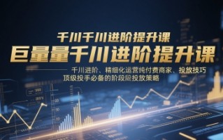巨量千川进阶提升课，千川进阶、精细化运营纯付费商家、投放技巧、顶级投手必备的阶段性投放策略