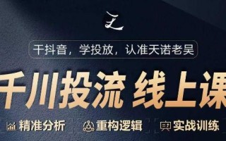 千川付费投流课，千川从0-1.精准分析，重构逻辑实战训练