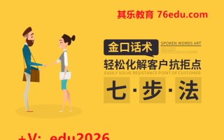 金口话术－轻松化解客户抗拒点七步法（3集） mp4高清无水印视频教程网盘免费下载