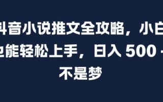 抖音小说推文全攻略，小白也能轻松上手，日入 5张+ 不是梦【揭秘】