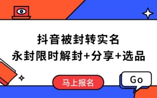 抖音被封转实名攻略，永久封禁也能限时解封，分享解封后高效选品技巧
