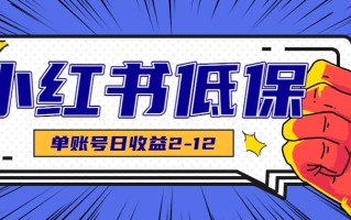 适合空闲时间操作的小红书低保项目，小红薯发布笔记，单个账号每天可获得2-12元左右