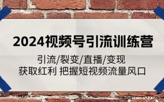 2024视频号引流训练营：引流/裂变/直播/变现 获取红利 把握短视频流量风口