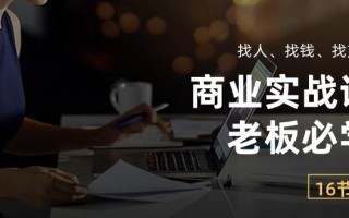 商业实战课【老板必学】：找人、找钱、找方向(16节课