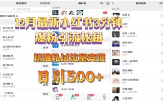 12月最新小红书3分钟爆粉引流秘籍 精准私域流量变现 日引500+