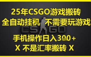 25年CSGO游戏搬砖，全自动运行，不需要玩游戏，手机操作日入3张(不是汇率搬砖)【揭秘】