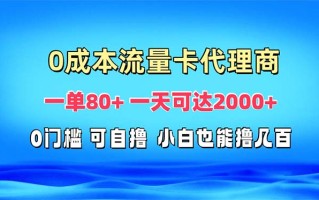 免费流量卡代理一单80+ 一天可达2000+