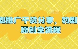 短剧推广干货分享，豹剧 1:1原创全流程