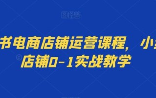 小红书电商店铺运营课程，小红书店铺0-1实战教学