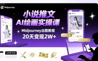 小说推文干货分享之AI绘画MJ出图实操课，用Midjourney做小说推文，20天挣2w