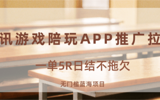 游戏陪玩APP推广拉新，一单5R日结，无门槛蓝海项目