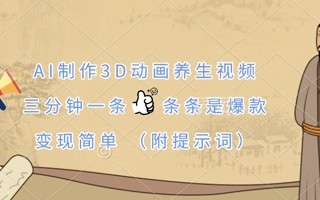 AI制作3D动画养生视频，三分钟一条，条条是爆款，变现简单(附提示词)