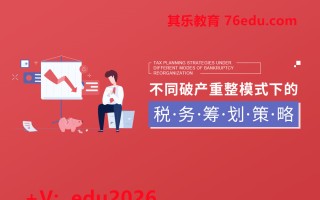 不同破产重整模式下的税务筹划策略（3集） mp4高清无水印视频教程网盘免费下载