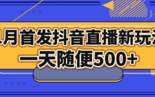 1月手法，抖音直播最新玩法，一天随便500+