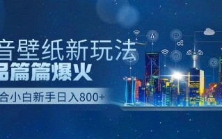 (9842期)抖音壁纸号新玩法，作品篇篇爆火，日收益500+