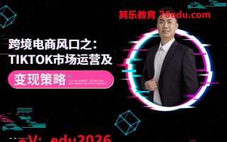 跨境电商风口之：Tiktok市场运营及变现策略（2集）