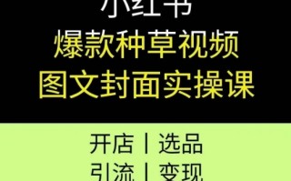 小红书爆款种草视频图文封面实操课，开店、选品、引流、变现全流程