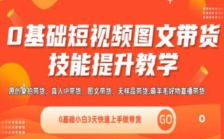 0基础短视频图文带货实操技能提升教学(直播课+视频课),0基础小白3天快速上手做带货